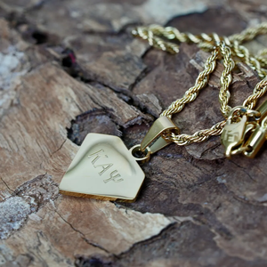 Collier avec pendentif en forme de lettre grecque et diamant, chaîne en corde, bijoux gravés pour fraternité et sororité, en acier inoxydable, vente en gros - Product Image 5