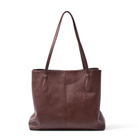 Sacs fourre-tout et sacs à bandoulière personnalisés pour femmes, en cuir véritable tanné végétal, grande capacité, style rétro, portables, avec fermeture ouverte et chaînes