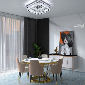 Hiện đại sang trọng <span class=keywords><strong>Led</strong></span> pha lê Đèn chùm vuông trần trang trí thả ánh sáng đương đại Mặt dây chuyền Trần lịch thi đấu - Product Image 4