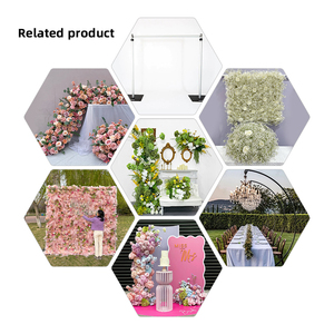 Promesse mariage décor soie vert fleur arc fleur artificielle arc décoration toile de fond - Product Image 5