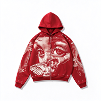 Sweat à capuche vintage délavé à l'acide personnalisé, de haute qualité, 100% coton, avec poche kangourou, fermeture éclair, design classique, pour le streetwear