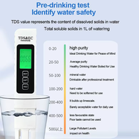 Stylo de test de qualité de l'eau 3 en 1, TDS/EC/température, avec rétroéclairage, pour l'eau du robinet à domicile