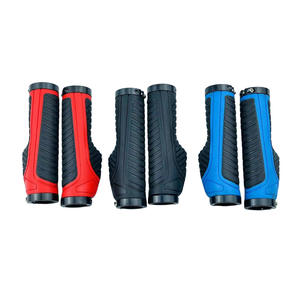 Poignées de guidon de vélo Qt-56165, 22.2mm, en caoutchouc, verrouillage ergonomique pour vélos de route, rouge, noir, bleu - Product Image 1