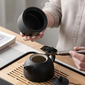 Bộ ấm trà Trung Quốc di động, ấm trà Kungfu và bộ lọc trà, túi quà tặng, bộ ấm chén bằng gốm sứ hoàn toàn - Product Image 6