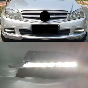 Feux de jour à <span class=keywords><strong>LED</strong></span> pour voiture, feux antibrouillard, cache pour Mercedes-Benz Classe C W204 2008 2009 2010, feux antibrouillard blancs - Product Image 6