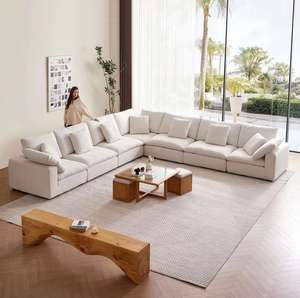 Canapé d'angle modulaire contemporain en lin pour intérieur, mobilier de maison pour appartements, canapé nuage en tissu, vente en gros - Product Image 3