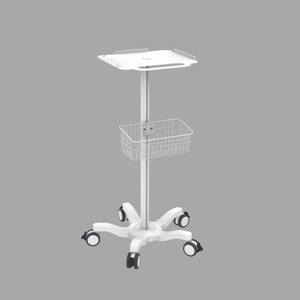 Chariot médical moderne en métal blanc Peacemounts PM-X1 pour hôpital et hôtel, avec 5 roues flexibles, pour tablette et moniteur mobile, pour infirmière - Product Image 5
