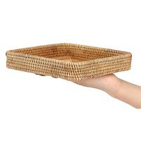 Plateau de service en osier de table en rotin tissé à la main vintage écologique à prix compétitif paniers de rangement faits à la main pour exportateur fiable