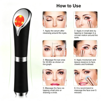 Masseur pour les yeux, rouge et bleu, jade naturel, lifting de la peau, resserrement, élimination des rides, appareil de beauté pour le contour des yeux