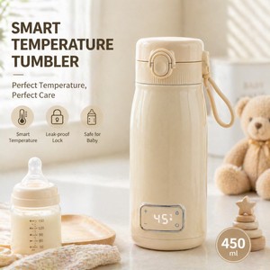 Cangkir Pemanas Susu Elektrik 450ml 304 Stainless Steel 37-55 ° C 100 ° Pemanas Botol Isi Ulang C Adjustable Temp 18650 10400mAh - Product Image 1