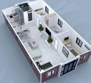 Casa Contenedor Prefabricada Moderna y Económica con Paneles Sándwich de Acero para <span class=keywords><strong>Alquiler</strong></span>, Casas Modulares - Product Image 5