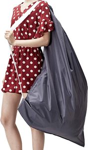 Borsa per il bucato in nylon personalizzabile con logo, con tracolla, pieghevole, grande capacità per vestiti, per casa e università - Product Image 3