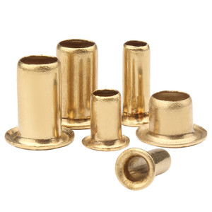 M3 M4 M5 Rivets tubulaires creux à œillet en cuivre massif et laiton, 2 x 5mm 6mm 12mm 22mm, œillets à trou traversant - Product Image 3