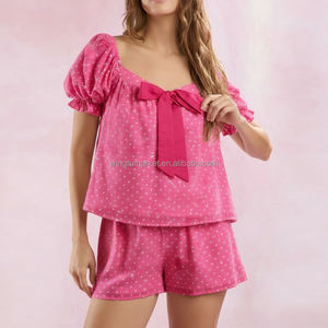 Conjunto <span class=keywords><strong>de</strong></span> Dos Piezas <span class=keywords><strong>de</strong></span> Ropa <span class=keywords><strong>de</strong></span> Estar en Casa con Estampado <span class=keywords><strong>de</strong></span> Lunares Rosa <span class=keywords><strong>de</strong></span> Moda para Verano y Otoño, Top con Tirantes con Volantes y Pantalones, Traje <span class=keywords><strong>de</strong></span> Pijama - Product Image 5