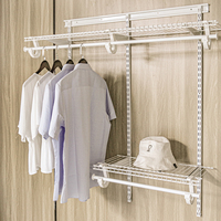 CLOSETART QUT2-4 multifonctionnel pliable moderne armoire armoires métal fil étagère placard stockage garde-robe organisateur 2-4'