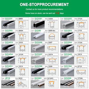 Profilo Canale in <span class=keywords><strong>Alluminio</strong></span> per Led Personalizzabile da 1m 2m 3m all'Ingrosso di Fabbrica Resistente ai Raggi UV per Strisce di Illuminazione a Led - Product Image 3