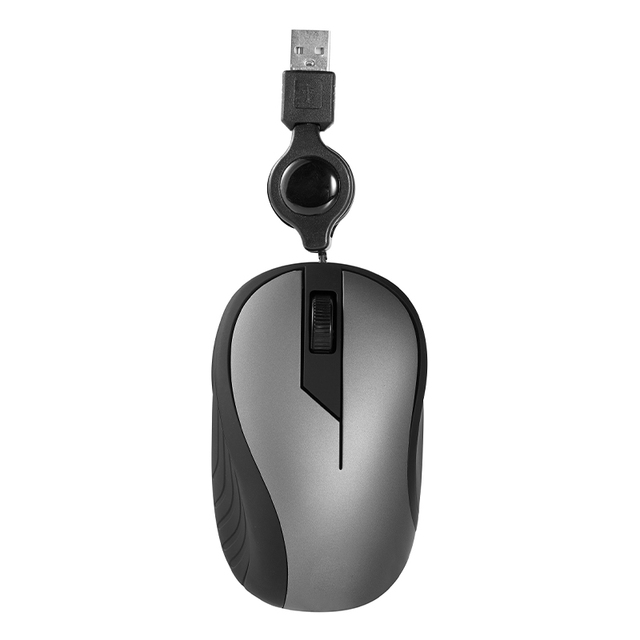 Wholesale Cheap USB Retractable Wired Mouse for Laptop Portable Home Office Gaming Mouse USB 1200DPI Optical Mice Computer Mouse