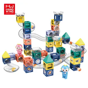 HW 38/52/70/108PCS magic magnetic square run set block roller ball track DIY bricks building blocks new children toys for kids