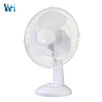 Ventilateur de table portable 12 pouces, 3 vitesses, ventilateur de bureau électrique pour salle d'étude et dortoir, commande en gros