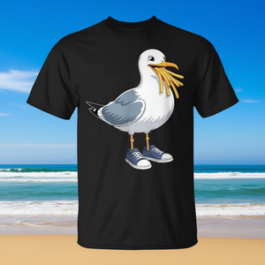 Camiseta divertida con estampado de gaviota con papas fritas y zapatillas - Product Image 3