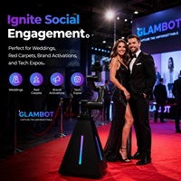 Machine Photobooth pour Événements et Fêtes, Selfie, DSLR, Smartphone, iPad, Robot 360, Glambot, Bras Robotique, Caméra Glambot, Photobooth