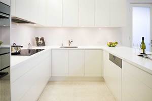 <span class=keywords><strong>Australie</strong></span> moderne en forme de U en laque blanche haute brillance poignées armoires de cuisine - Product Image 4