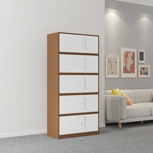 Archivador de Metal de oficina de 5 capas moderno seguro para uso escolar puerta de vidrio con características ajustables armario de hierro de acero barato - Product Image 2