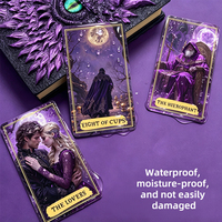 Cartes de tarot personnalisées OEM imprimées avec des bords dorés, imperméables, 78 cartes, coffret complet, cadeau de fête, jeu d'oracle