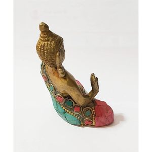 PARIJAT Handicraft Brass Gautam Buddha <b>Statue</b> Meditating Sitting Idol Carved Fine Resting Blessing Buddha Statu - Product Image 4