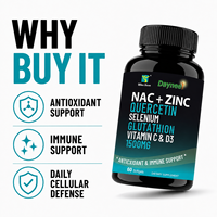 Complément alimentaire NAC Zinc Quercétine Sélénium Glutathion Vitamine C D3 Antioxydant Soutien Immunitaire Bien-être Quotidien Gélules Molles Vente en Gros