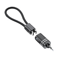 Cable de Carga Rápida PD de 60W con Doble Puerto Tipo-C, Trenzado de Nailon, Portátil, con Correa para Llavero, para Dispositivos USB-C y PC