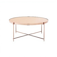 Table basse ronde super tendance avec plateau en verre et structure en métal, design minimaliste pour le mobilier de salon