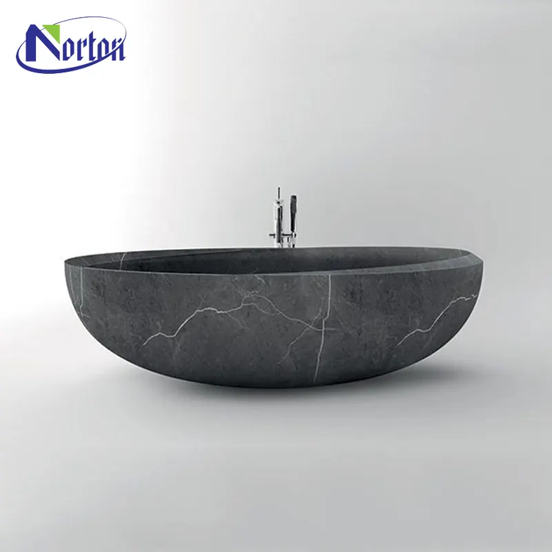 Suppliers Solid Bathroom Bath Tub Stone Bathtubs High Quality China Freestanding Artificial Black Stone Bathtub Soaking Marble