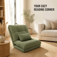 Fauteuil de sol pliable en velours côtelé avec coussin lombaire, chaise longue pliante pour salon et appartement, couleurs personnalisées, OEM