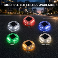Vente en gros d'usine : Balises routières solaires LED rondes multicolores en plastique PC haute luminosité, protection IP68
