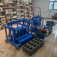 Machine portable compacte manuelle à moteur diesel pour la fabrication de briques en béton avec roulement, production de blocs multifonctionnelle