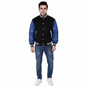 High Quality Letterman Varsity <b>Jacket</b> Wool Body Winter Wear <b>Smart</b> Stylish Front Logo Breathable Stand Collar <b>Men's</b> - Product Image 1