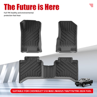Tapis de sol de voiture complets en TPE 3D antidérapants et étanches MIPI, épaisseur 3,5 mm, pour Chevrolet S10 MAX & MAXUS T60/T70/T90 2024 Fuel