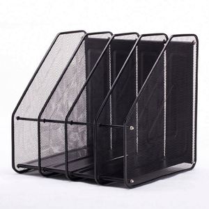 4 Sort File Sorter Organizer Metal Mesh Desktop <b>Document</b> Magazine <b>Holder</b> Vertical Upright Sections - Product Image 1