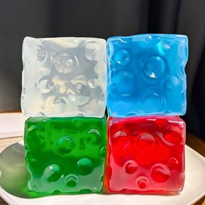 Giocattolo Squishy Trasparente a Forma di Formaggio in Gelatina, Realizzato in Materiale TPE, a Lenta Risalita, Antistress Sensoriale per Alleviare l'Ansia - Product Image 1