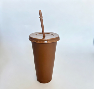 Gobelet réutilisable en plastique PP écologique à paroi simple de 710 ml (24 oz) avec couvercle à vis et paille, couleur unie, pour café glacé et bouteille d'eau - Product Image 6