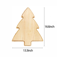 Bonne qualité chêne arbre de noël plateau en bois Snack plateau de rangement des aliments assiettes à Dessert décoratives plats
