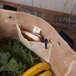 Hot Sale Custom logo Now Designs Burlap Market Tote, Reusable Jute Market <b>Bag</b> - Product Image 3