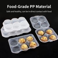 Boîte d'emballage personnalisée en plastique jetable à 6 compartiments pour pains vapeur, raviolis et siomai à emporter