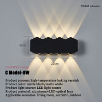 Applique murale LED moderne en aluminium étanche pour décoration extérieure avec support réglable