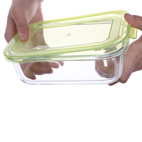 Boîte à lunch rectangulaire en verre de haute qualité avec un design moderne, sécuritaire pour les aliments et dotée de fonctions de conservation de la fraîcheur