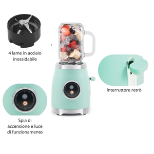 Frullatore portatile da 300W con 2 caraffe e tappi da viaggio, base antiscivolo per frullati e milkshake - Product Image 2