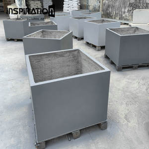 Fioriera Quadrata in <span class=keywords><strong>Cemento</strong></span> Rinforzato con Fibra di Vetro GRC, Design Personalizzato, Grande Vaso per Fiori - Product Image 4