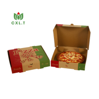 Boîte à pizza en carton ondulé carré recyclable avec impression quadricolore et estampage |   Vente en gros d'usine