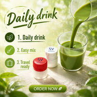 Capsules de Laitue Lyophilisée au Matcha et aux Polyphénols de Chlorophylle 5V, Extrait Herbal, Sans Sucre, Qualité Alimentaire, Portable, Libération par Torsion